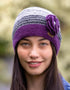 Erin Crochet Flower Cap | Purple Grey