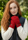 Aran Cable Hunter Gloves - Red