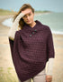 Aran Super Soft Merino Wool Poncho | Plum