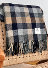 McNutt Pure Wool Throw | Navy Mustard