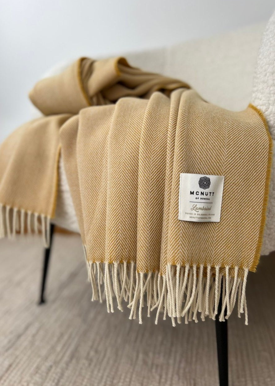 Mcnutt Lambswool Throw | Lemon