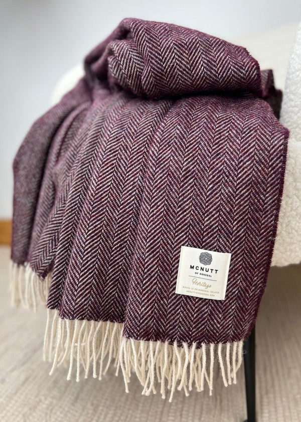 McNutt Berry Herringbone Throw