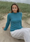 Ladies Roll Neck Fisherman Sweater | Turquoise