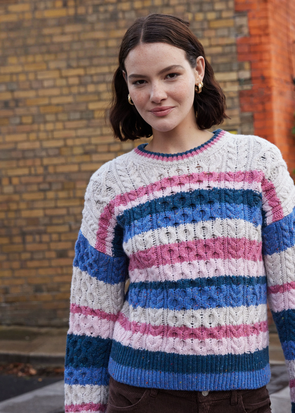 IrelandsEye Aran Multi-Coloured Sweater | Chalkstone