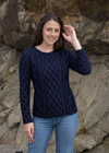 IrelandsEye Lambay Aran Sweater | Navy