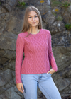 IrelandsEye Lambay Aran Sweater | Rosa Pink