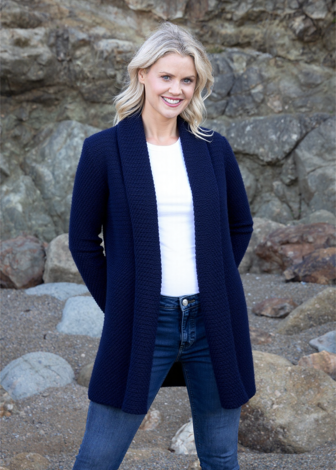 IrelandsEye Women's Kilcoole Coatigan | Navy