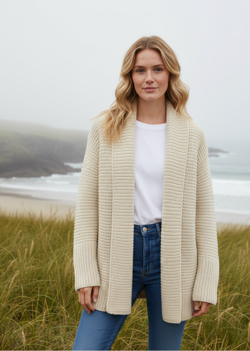 IrelandsEye Women's Kilcoole Coatigan | Oatmeal Marl