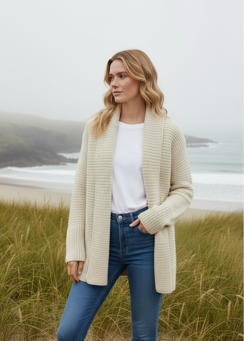 IrelandsEye Women's Kilcoole Coatigan | Oatmeal Marl