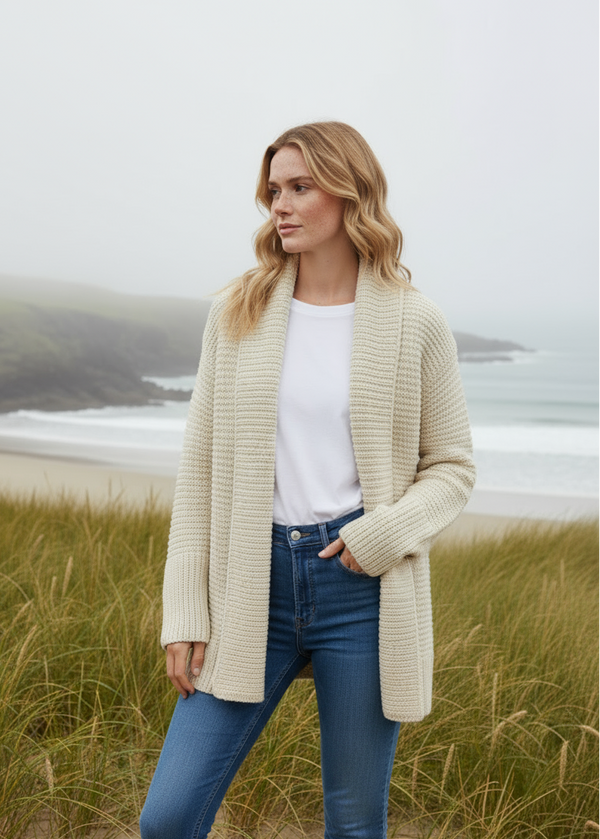 IrelandsEye Women's Kilcoole Coatigan | Oatmeal Marl