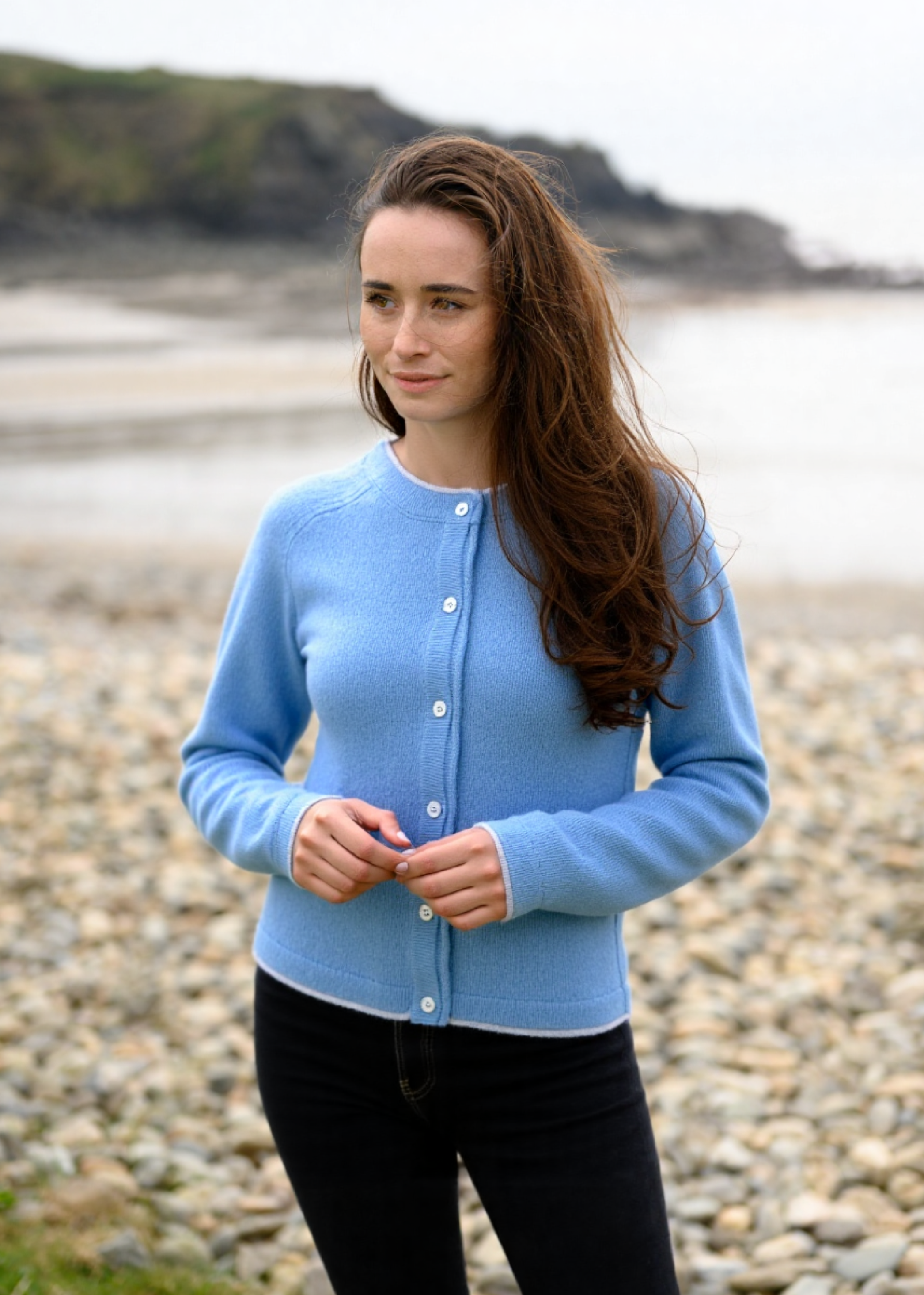 IrelandsEye Women's Killiney Cardigan | Pale Blue