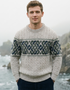 Irish Celtic Jacquard Sweater – Oatmeal | 100% Merino Wool