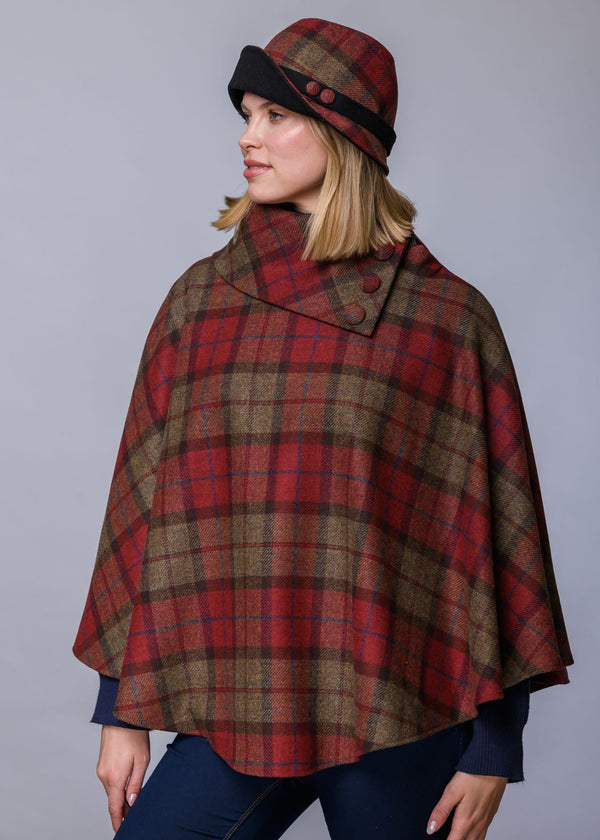 Mucros Poncho | Red Check