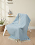 John Hanly Cashmere Baby Blanket | Blue Herringbone | Luxury Irish Gift