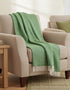 John Hanly Cashmere Merino Throw | Green Herringbone