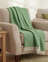 John Hanly Cashmere Merino Throw | Green Herringbone