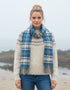 John Hanly Check Scarf | Blue Beige