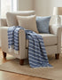 John Hanly Denim White Horizontal Stripe Throw