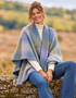 John Hanly Lambswool Cape | Purple Green Blue