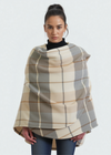 John Hanly Lambswool Cape | Rust Cream & Brown Mix