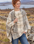 John Hanly Lambswool Cape Shawl | Rust Cream & Brown Mix | Irish Wool
