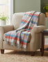 John Hanly Large Blue Green Lilac Peach Throw