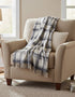 John Hanly Large Lambswool Throw Grey Ecru