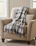 John Hanly Large Lambswool Throw Grey Ecru