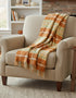 John Hanly Large Lambswool Throw | Orange Rust Plaid