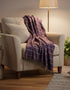 John Hanly Large Lambswool Throw Purple Windowpane