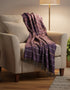 John Hanly Large Lambswool Throw Purple Windowpane