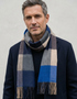 John Hanly Merino Scarf | Blue Navy Sand