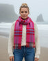 John Hanly Merino Scarf | Pink Red Check