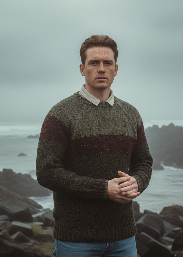 Aran Crafts Three Color Donegal Sweater