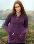 Donegal Wool Trinity Zip Cardigan | Purple