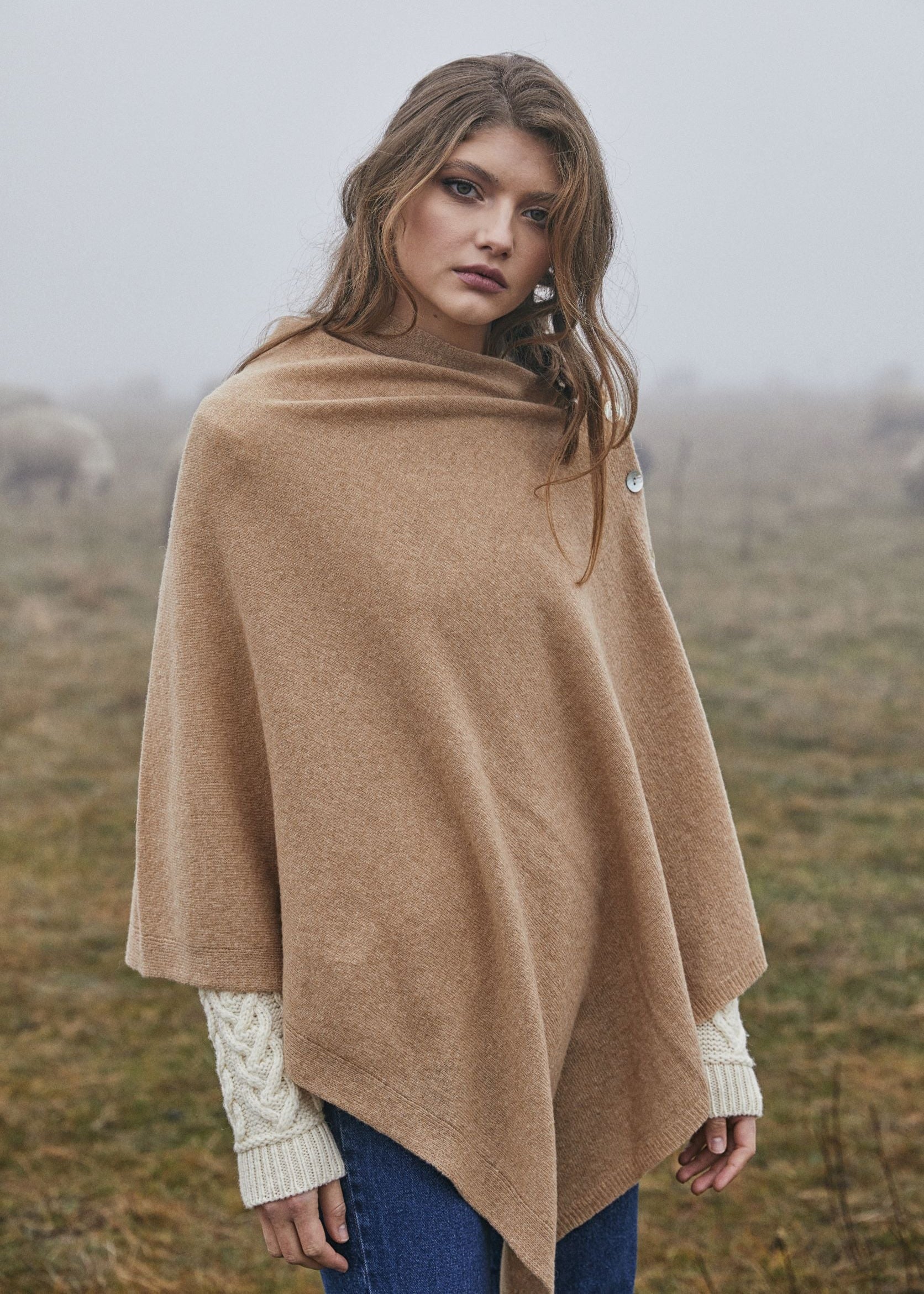 Lambswool Shawl | Camel