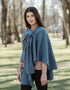 Lambswool Draped Shawl | Denim