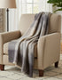 Mohair Throw Beige Grey Large Block