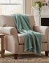 Mohair Throw Pale Green & Blue Plain