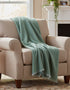 Mohair Throw Pale Green & Blue Plain