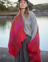 John Hanly Large Mohair Throw | Bright Red & Pink Check