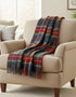 Large Irish Picnic Blanket | Grey Red Stewart