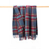 Large Irish Picnic Blanket | Denim Blue Rust Red Plaid
