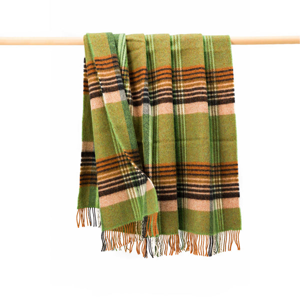 Large Irish Picnic Blanket | Green Orange Charcoal