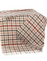 Large Irish Picnic Blanket Beige Rust Red Small Block