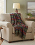 John Hanly Large Wool Throw Loden Navy Claret