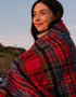 Large Irish Picnic Scarlet Denim Plaid Blanket