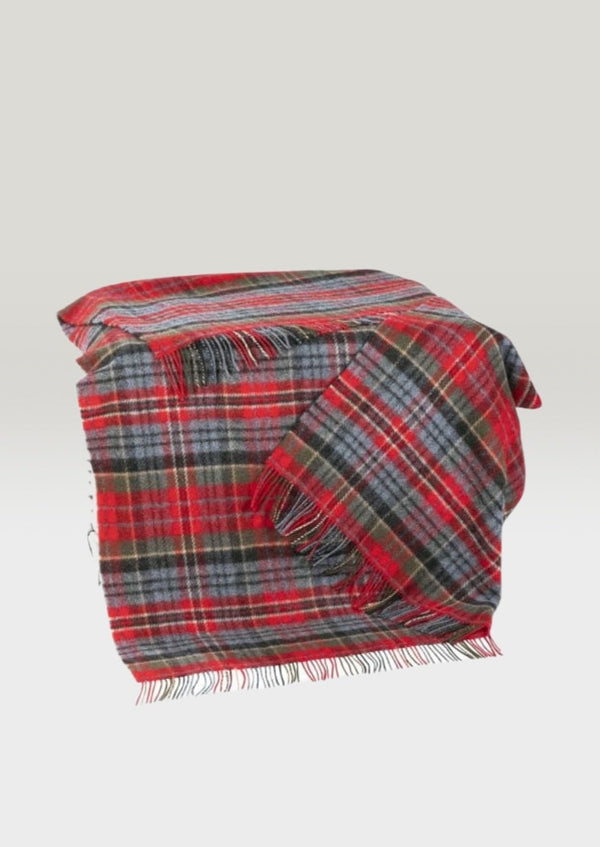 Large Irish Picnic Scarlet Denim Plaid Blanket