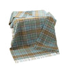John Hanly Large Lichen Sea Green and Beige Plaid Blanket