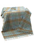 John Hanly Large Lichen Sea Green and Beige Plaid Blanket
